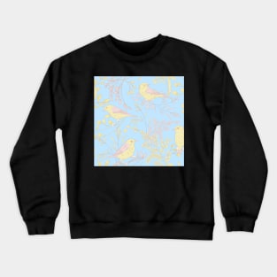 pink and yellow birds Crewneck Sweatshirt